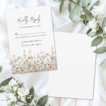 RSVP Casamento Floral de Flores Silvestres
