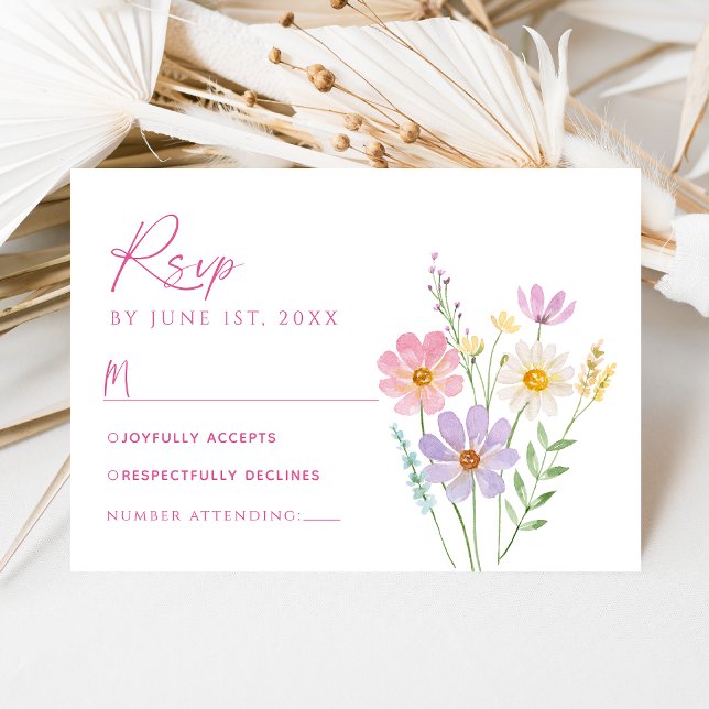 RSVP Casamento Floral Jardim de Flores Silvestres (Criador carregado)