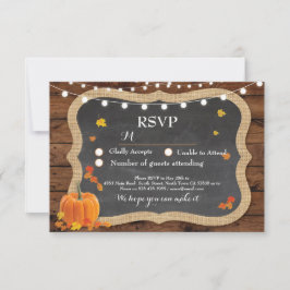 RSVP Casamento Outono Madeira Cartões de Resposta 