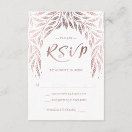 RSVP Casamento Sob os Salgueiros Rosa Dourado