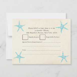 RSVP Casamento Turquesa Estrela-do-Mar