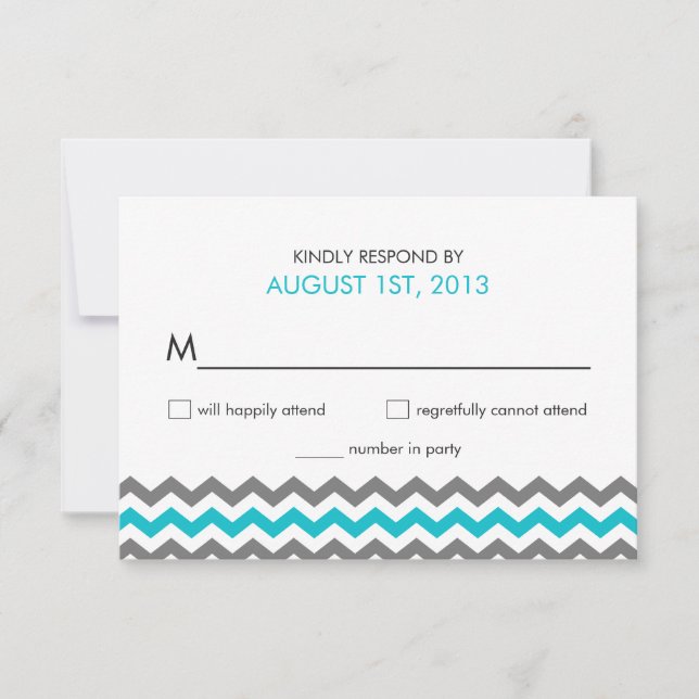 RSVP Chevron Zigzag Wedding Modern (Frente)