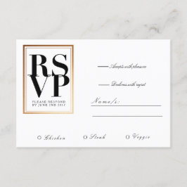 RSVP Chic & Elegante | Ênfase de Quadro de Folha d
