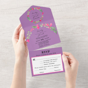 RSVP Chic Lavanda Verde Floral Rosa