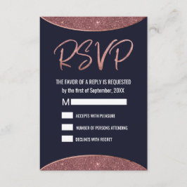RSVP Circular Azul do Marinho brilhante Dourado ro