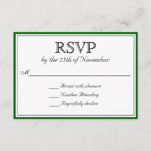 RSVP Clássico com Borda Verde Escura