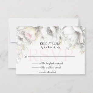 RSVP Clássico Moderno Floral Marfim e Rosa