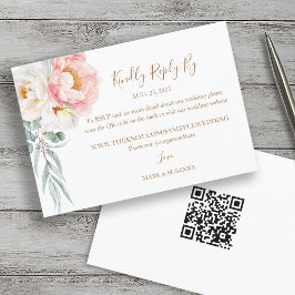 RSVP (Código QR) de Casamento Eucalyptus Peonies E