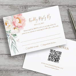 RSVP (Código QR) de Casamento Eucalyptus Peonies E