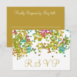 RSVP Colorida Confetti Glittery Dourada Star