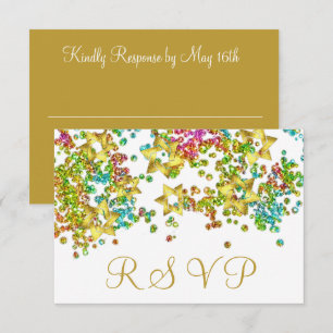RSVP Colorida Confetti Glittery Dourada Star
