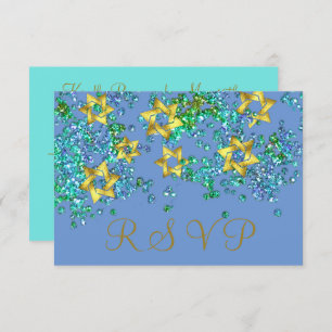 RSVP Colorida Confetti Glittery Dourada Star