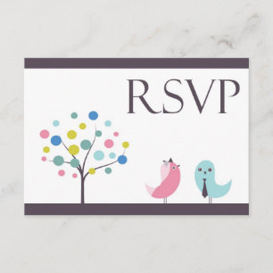 RSVP com Cartão de Aves de Casamento de Comida