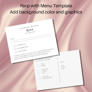 RSVP com Modelo de menu Adicionar cores gráficas