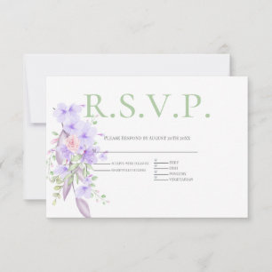 RSVP com opção de menu violeta rosa