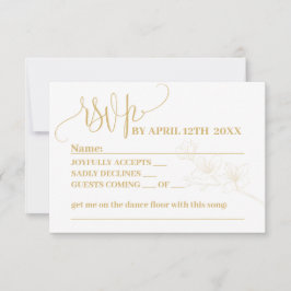 RSVP com Whimsy: Placa de Resposta Dourada para Fl