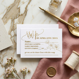 RSVP com Whimsy: Placa de Resposta Dourada para Fl