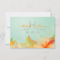 RSVP - Convites de Casamento Abstratos Aqua