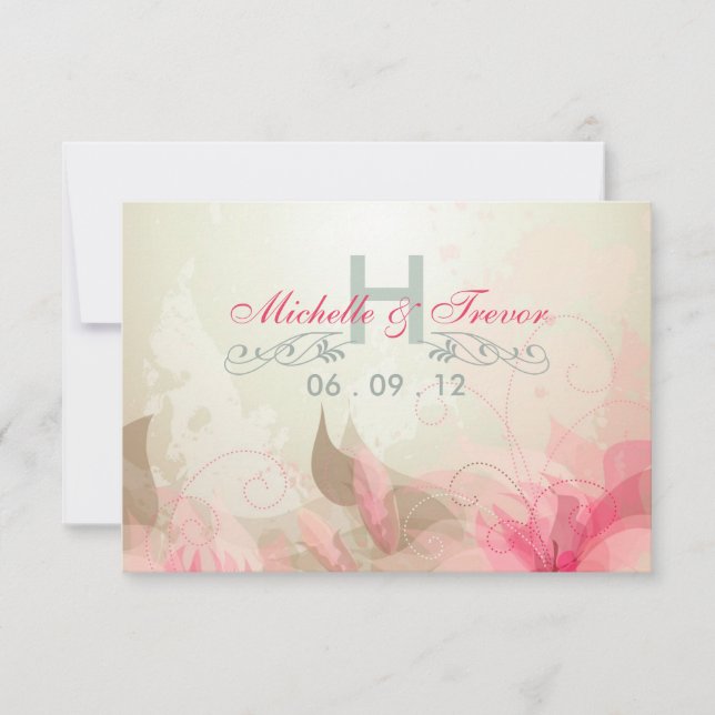 RSVP - Convites de Casamento Abstratos Florais Mod (Frente)