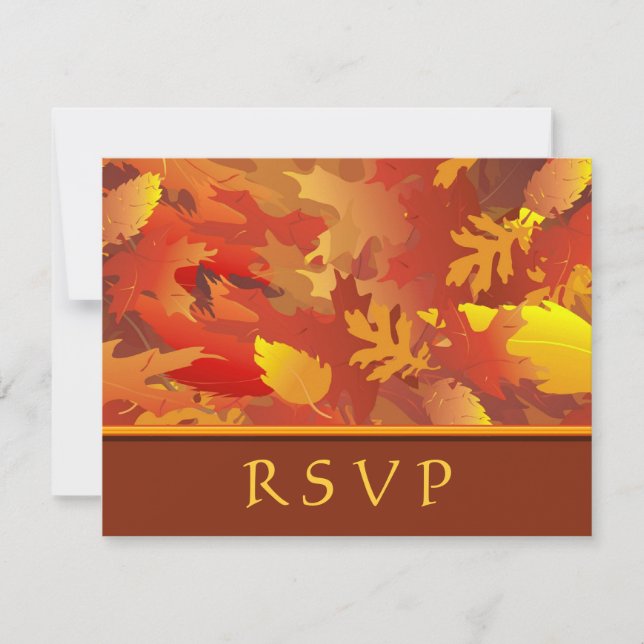 RSVP - Convites de Casamento de Outono (Frente)