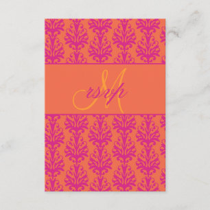 RSVP cor-de-laranja do Casamento tema damasco para
