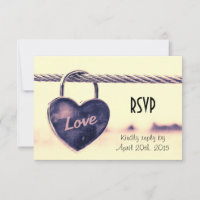 RSVP Coração Formatada Pasta de Amor Anexada a uma