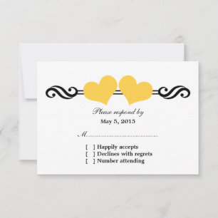 RSVP Corações elegantes que Wedding o cartão da