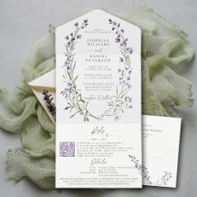 RSVP da Lavanda rustica Detalhes do Casamento Chic