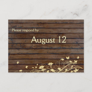 Rsvp da madeira marrom escura com envelopes