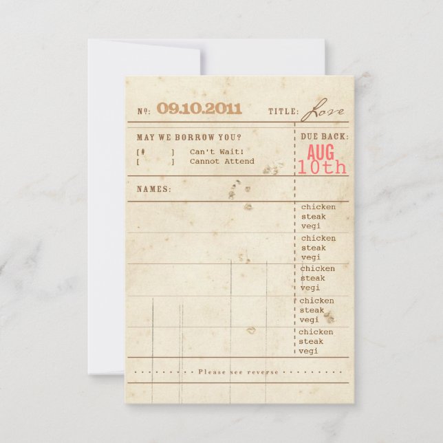 RSVP da placa de biblioteca (Frente)