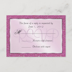 RSVP de 16 Glitter Glitter, cor-de-rosa brilhante 