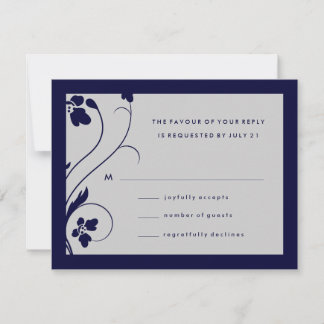 RSVP de Alto Nível Floral 311 | Azul e Cinza da me