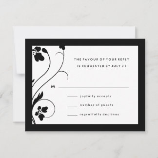 RSVP de Alto Nível Floral 311 | Preto & Branco