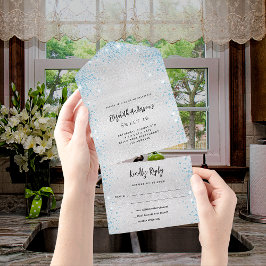 rsvp de aniversário azul de prata