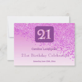 RSVP de aniversário de 21 anos cor-de-rosa com bri