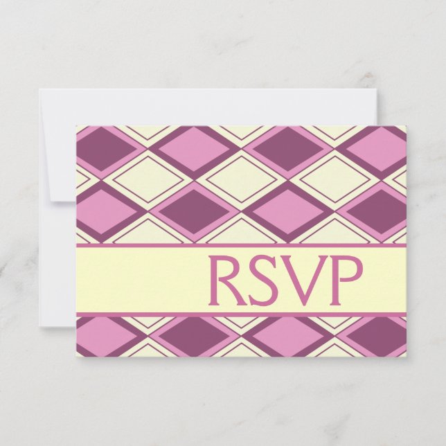 RSVP de Aniversário Moderno do Preppy Pastel Pink  (Frente)