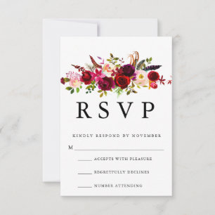RSVP de Aquarela Floral Burgundy