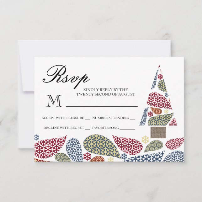 RSVP de Árvore do Floco de Neve (Frente)