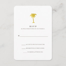 RSVP de Árvore Palm Dourada de Faux Elegante | Ver