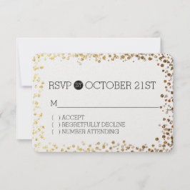 RSVP de Bokeh do Glitter Glitter Dourado Preto