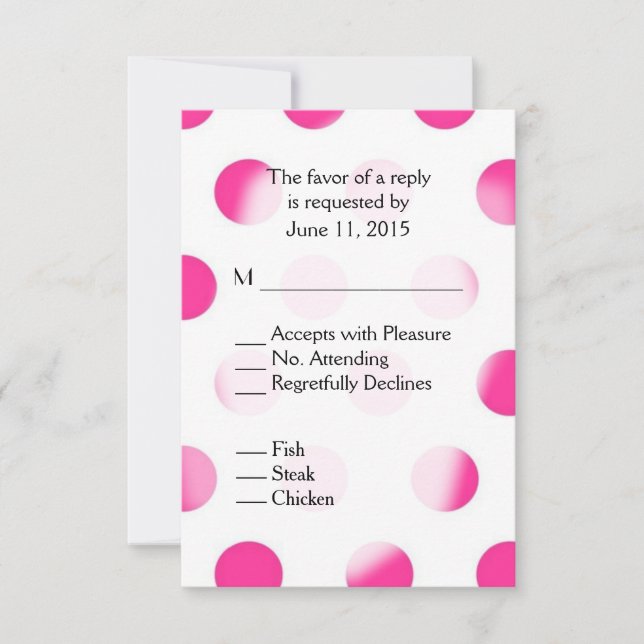 RSVP de Bolinhas rosa com opções de entrada (Frente)