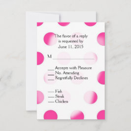 RSVP de Bolinhas rosa com opções de entrada