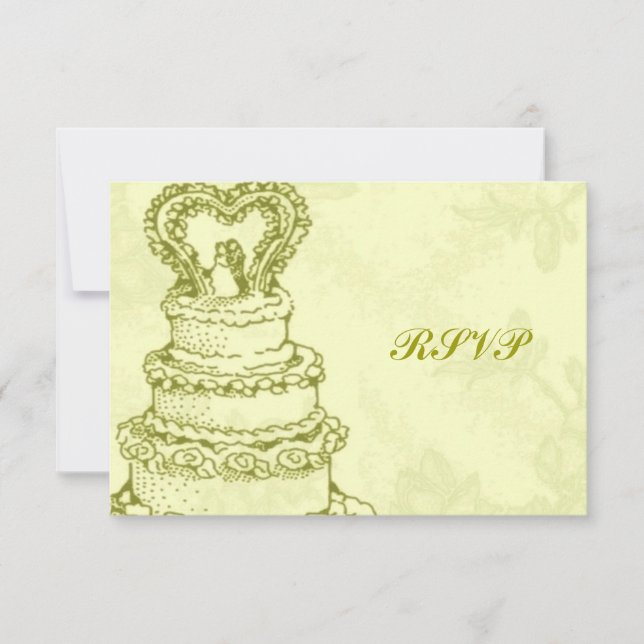 RSVP de Bolo do casamento vintage (Frente)