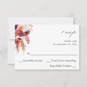 RSVP de Borgonha e Floral Rosa 8A sem Refeição