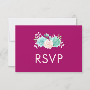 RSVP de Buquê Floral Rosa e Verde Pastel
