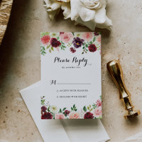 RSVP de Caligrafia Floral do Primavera Rúrpura