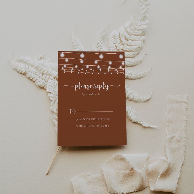 RSVP de Caligrafia Russo Luzes Terracotta (Criador carregado)