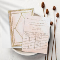 RSVP de Cartão de Biblioteca de Casamento de Blush