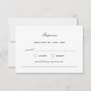 RSVP de Cartão de Resposta de Casamento Elegante