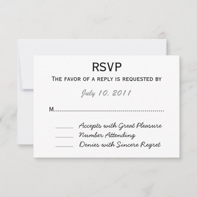 RSVP de casamento (Frente)
